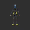 Black And Yellow Diving Suit With Fitted Design Diving Mask And Flippers