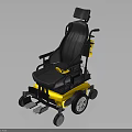 Electric Wheelchair With Yellow Black Frame Comfortable Seat Armrest And Wheels