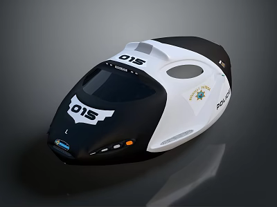 Black And White OIS Logo Helmet With Streamlined Design And Emblem 3d model