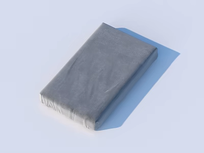 Gray Wrapped Rectangular Package with Smooth Surface on Light Blue Background 3d model