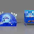 Blue Indoor Mini Game Equipment With Bowling Alley Basketball Shooting And Digital Screen For Kids