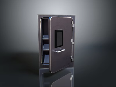 Household Safe With Open Door Digital Lock And Interior Shelves For Secure Storage 3d model
