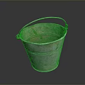 Old Rustic Metal Bucket With Handle As Practical Household Item 3d model