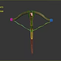 Traditional Handcrafted Wooden Bow With Yellow Grip White Ends And Leather String