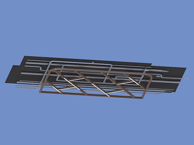 Modern Ceiling Structural Design With Metal Frame Framework And Grid Installation Structure 3d model