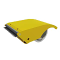 Yellow Mechanical Tool Design Featuring Silver Blade And Wheel Components 3d model