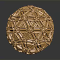 Golden Spherical Decorative Ornament For Modern Home With Intricate Geometric Openwork Design
