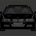 Black Modified Sports Car Featuring Rear Spoiler Sleek Body And Alloy Wheels