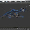 Mythical Fantasy Beast Game Character With Spiked Back Armored Scales And Claws