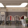 Stylish Modern Beauty Hair Salon Interior Design With Comfortable Styling Chairs And Illuminated Wall Mirrors