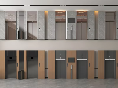 Modern Elevator Designs With Various Styles And Different Materials 3d model
