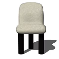 Soft Upholstered Single Chair with Light Colored Fabric and Black Legs Modern Design