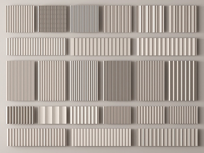 Wall Panel Great Wall Panel Grille Panel Wall Panel Wood veneer Line Background Wall Wave Board 3d model