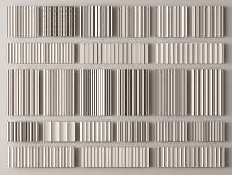 Wall Panel Great Wall Panel Grille Panel Wall Panel Wood veneer Line Background Wall Wave Board 3d model