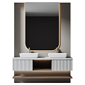 Jane European bathroom mirror double basin wash basin 3d model