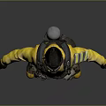 Yellow Protective Suit with Reflective Stripes Gas Mask and Utility Pouches