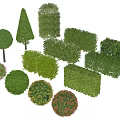 shrub hedge square shrub greenbelt plant combination isolation belt shrub ball shrub 3d model