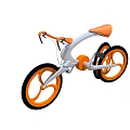 Modern Stylish Bicycle With White Frame Orange Wheels And Orange Seat
