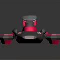 Futuristic Cosmic Aerospace Spaceship With Gray And Pink Streamlined Design Cockpit