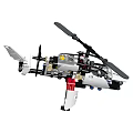 Mechanical Buildable Electric Toy Helicopter Model With White Black Red Parts And Propeller