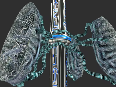 3D Rendering of Human Lungs with Bronchial Structure and Vascular Network 3d model