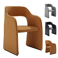 Modern Leisure Accent Chair With Curved Backrest Armrest In Orange Gray Black Colors