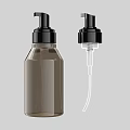 Brown Plastic Bottles With Black Pump Dispensers For Liquid Dispensing In Various Sizes