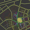 Aerial Planning of Modern Urban Residential Area With Road Networks and Green Spaces