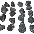 Various Black Rockery Stones With White Veins For Garden Landscape Design