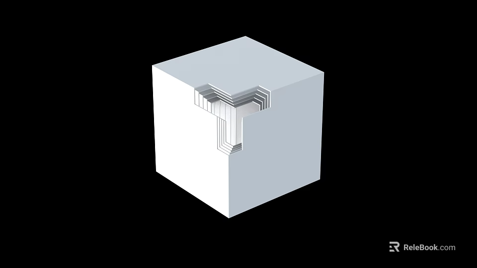 Industrial Equipment Cube Structure Featuring T shaped Groove And Precision Engineering Design 3d model 
