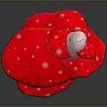 Stylish Cartoon Character With Red Mushroom Hat Yellow Coat Black Pants Yellow Boots Backpack