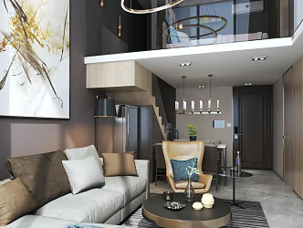 Duplex Home Loft Apartment Living Room Apartment Bedroom Duplex Living Room Duplex Residential Apartment 3d model