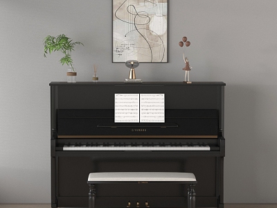 Modern Piano Accessories Ornaments Musical Instruments Decorative Painting Piano Stool 3d model