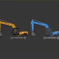 Multi Colored Heavy Duty Construction Tracked Excavators With Durable Design For Industrial Use 3d model