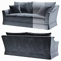 Green And Gray Velvet Two Seater Sofa With Soft Cushions For Living Room