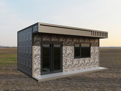 Mobile building mobile toilet recycling bin room 3d model