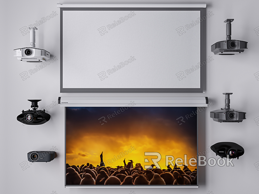 Modern projector projector projector screen combination model