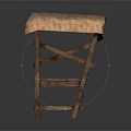 Rustic Wooden Table With Cloth Cover And Lower Shelf For Home Decor