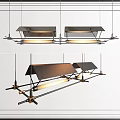 Modern Pendant Light Design With Linear Metal Frame And Warm Illumination 3d model