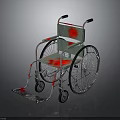Sturdy Metal Wheelchair With Silver Frame And Red Seat Design Details