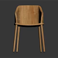 Sleek Modern Wooden Leisure Chair With Curved Backrest And Slim Legs Design