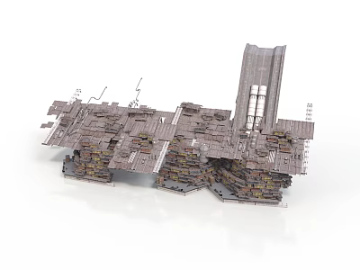 Intricate Industrial Structure Model Featuring Metal Frames Tower Sections And Interconnected Layers 3d model