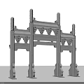 Traditional Chinese Stone Archway With Intricate Carved Pillars Ornamental Beams And Classic Design