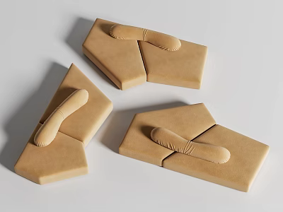 Modern Beige Foldable Multi seat Sectional Sofas With Single Armrests 3d model