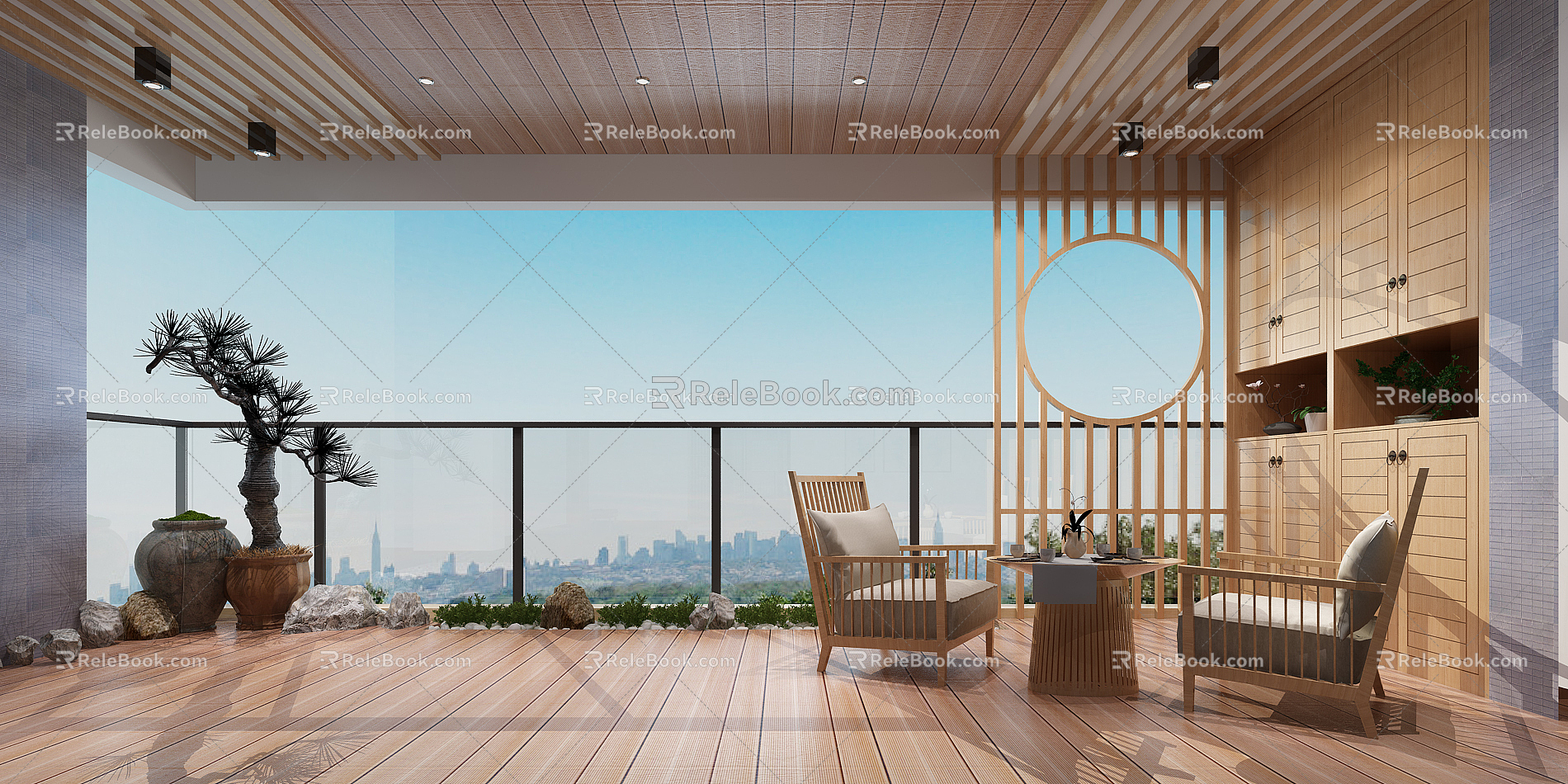 Modern Balcony Home Beautiful Balcony 3d model