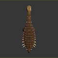 Armored Dinosaur Character 3D Model With Spiked Back Horned Head And Brown Texture