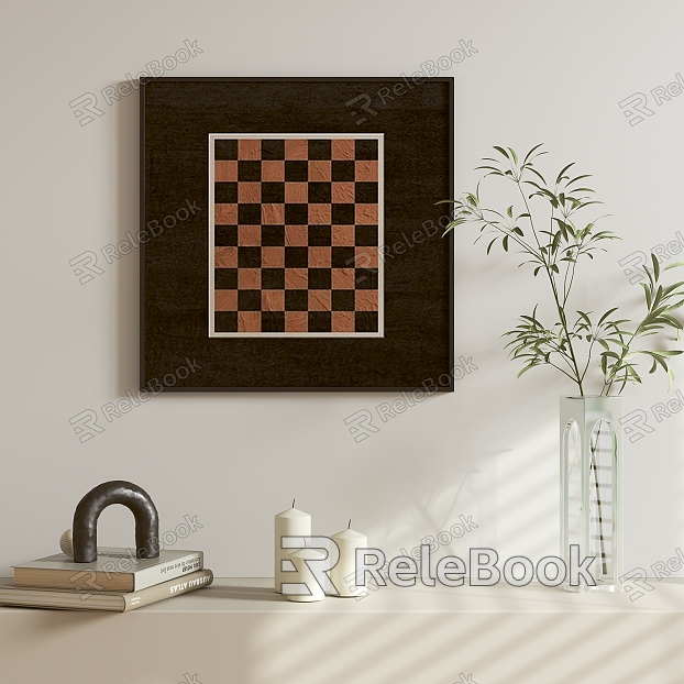 Middle Ancient Chessboard Hanging Paintings model