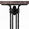 Vintage Industrial Table With Marble Tabletop And Black Metal Frame On Wheels