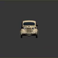 Cream Colored Vintage Car With Rounded Body Classic Grille And Retro Design