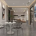Modern Specialty Store Interior With Spacious Layout Shelves Display Items And Modern Lighting 3d model